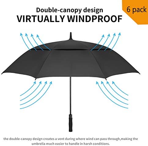 MRTLLOA 6 Pack Golf Umbrellas Automatic Open Double Canopy Vented 68 62 Inch