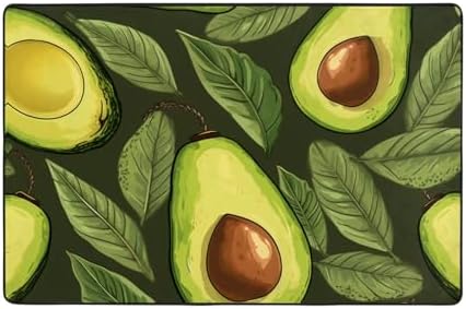Avocado Pattern Flannel Non-Slip Floor Mat 36X24