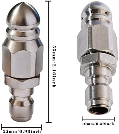Pressure Washer Sewer Jetter Nozzle 5000 PSI 2 Pack