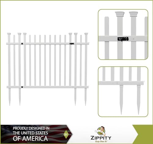 35ft H x 5ft W Vinyl Picket Fence Gate Kit with 1 Gate