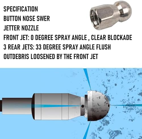 Hourleey Sewer Jetter Kit 150FT 4000 PSI
