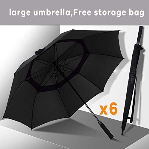 MRTLLOA 6 Pack Golf Umbrellas Automatic Open Double Canopy Vented 68 62 Inch