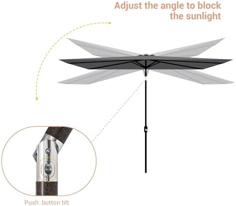 10x65ft patio umbrella with solar lights