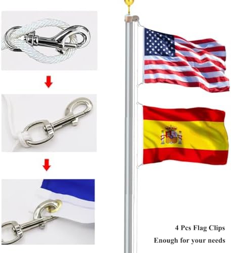 4 Pcs 35 In Flag Swivel Snap Hooks - Heavy Duty Eye Bolt Clips