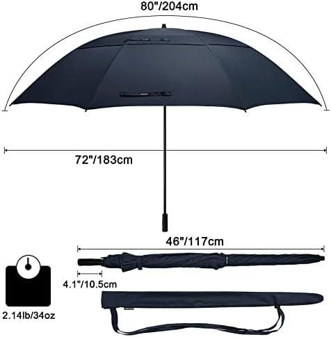 G4Free 80-Inch Golf Umbrella Double Canopy for 6 to 7 Growth