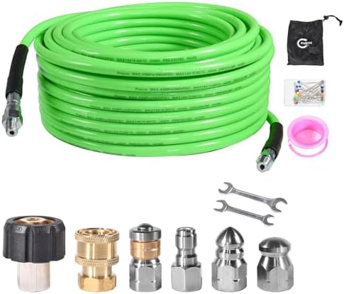 Piseve 50FT Sewer Jetter Kit for 5800PSI Pressure Washer