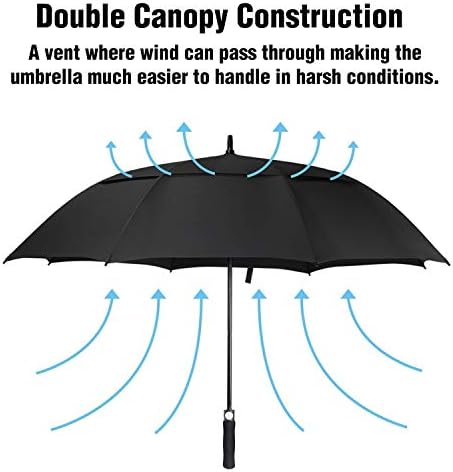 Big Smooth Waterproof - 62-Inch Golf Umbrella for Golfers on the Go