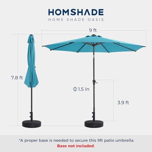 9ft patio umbrella light blue UPF50 UV protection