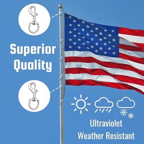 4pc Heavy Duty Flagpole Swivel Snap Clips Hooks