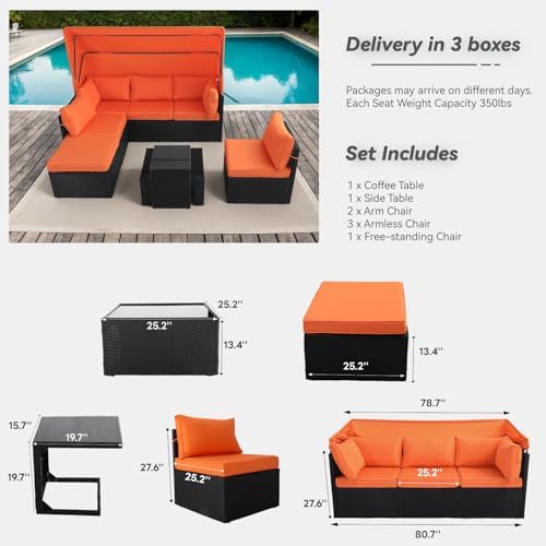 TIMSATO 8-Piece Patio Conversation Set