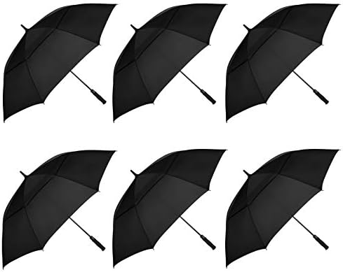 MRTLLOA 6 Pack Golf Umbrellas Automatic Open Double Canopy Vented 68 62 Inch