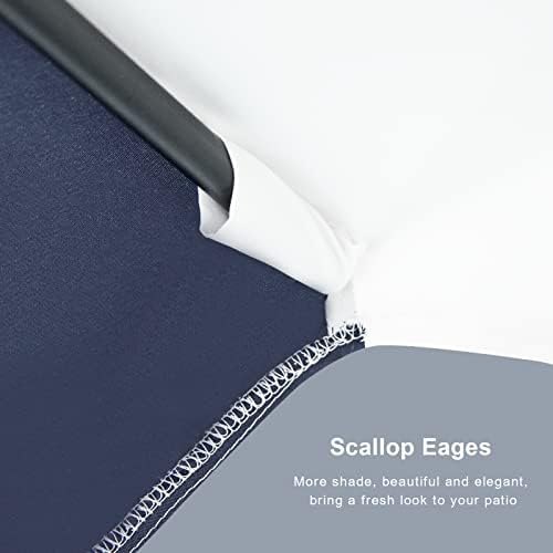 Tempera 9ft Auto Tilt Scalloped patio umbrella withFade Resistance