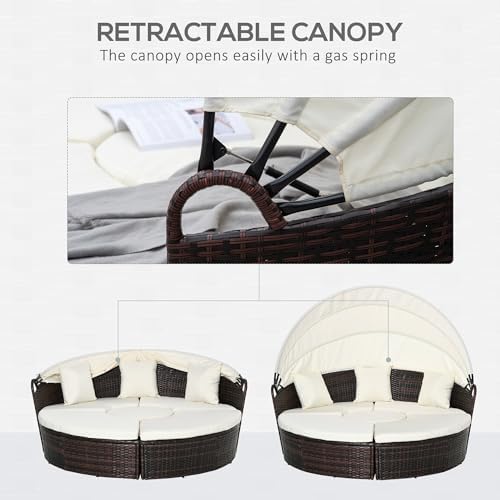 Stylish PE Rattan Outdoor Daybed Set
