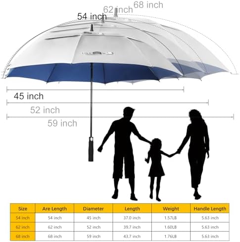 68 Arc Golf Umbrella UPF50 Protection