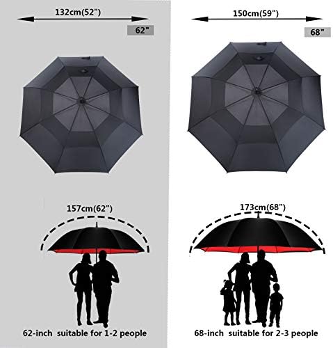 MRTLLOA 6 Pack Golf Umbrellas Automatic Open Double Canopy Vented 68 62 Inch