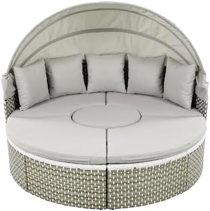 Beautiful Weather-Resistant Rattan Daybed Set