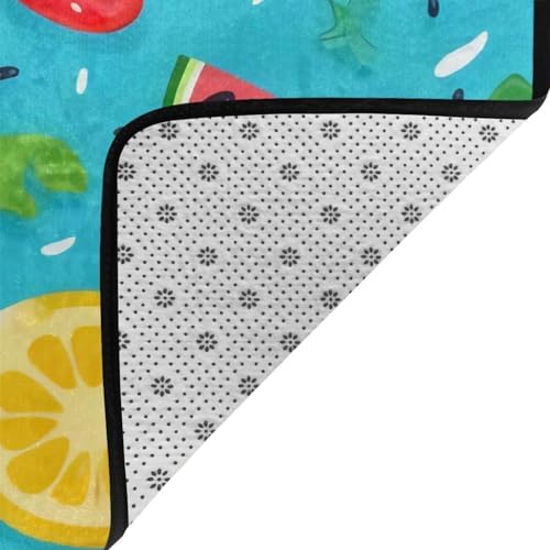 Colorful Fruits Flannel Non-Slip Mat 36x24 inches