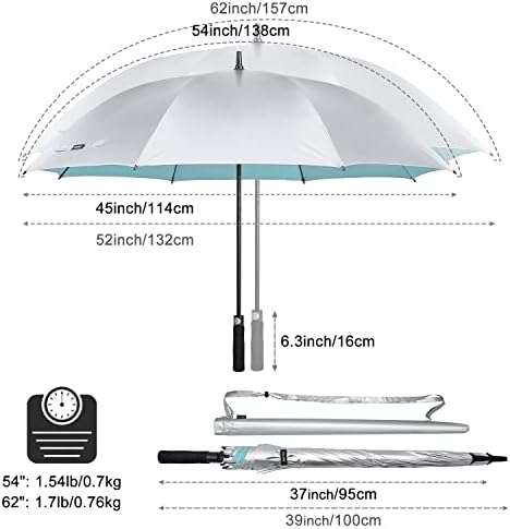 G4Free Golf Umbrella UPF 50 Protection Windproof Automatic Open Stick