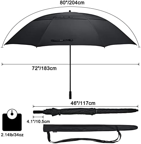 G4Free 80 Inch Oversize Golf Umbrella Double Canopy Windproof