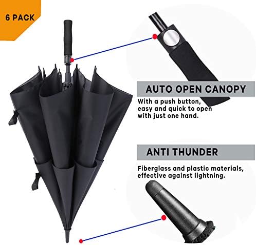 MRTLLOA 6 Pack Golf Umbrellas Automatic Open Double Canopy Vented 68 62 Inch