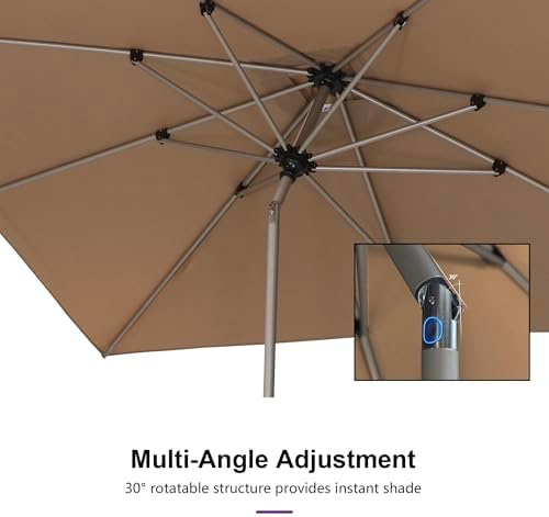 Elegant Purple Patio Umbrella with Tilt Adjustment for 65x10 PoolsLawns
