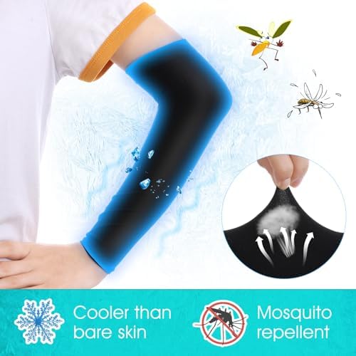 2 Pairs Kids Arm Sleeves for Basketball Sun Protection in Style