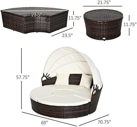 Stylish PE Rattan Outdoor Daybed Set