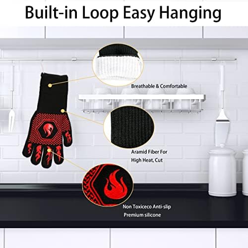 BBQ Fireproof Gloves 1472F Heat Resistant Non-Slip