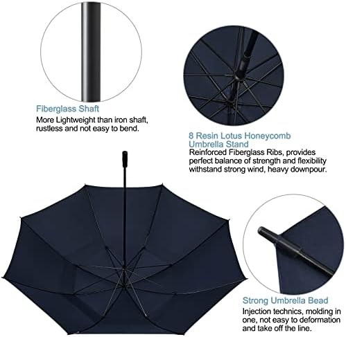G4Free 80-Inch Golf Umbrella Double Canopy for 6 to 7 Growth