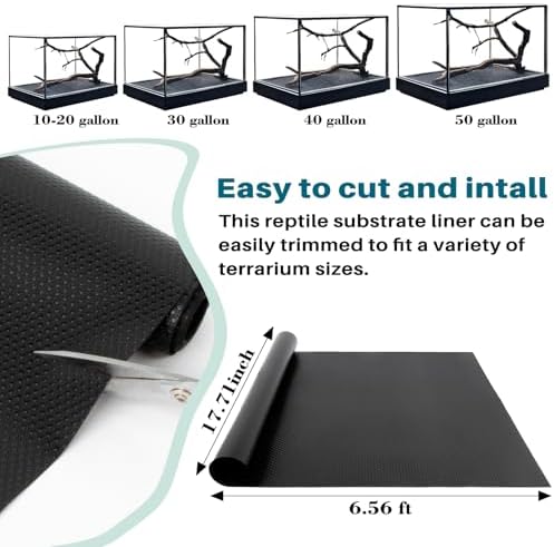 Reptile Substrate Mat for Lizards Snakes Turtles Black 65 FT