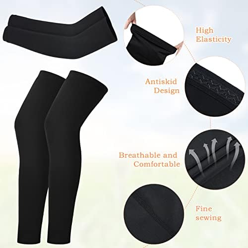 Geyoga 4 Pairs Kids Leg Arm Sleeves Compression Clothing