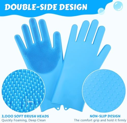 Puplicate Heat-Resistant Silicone Gloves Clean Your Cat or Dogand More