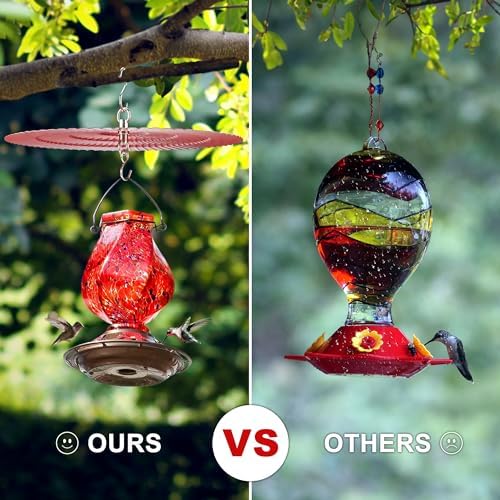 112 Inch Metal Bird Feeder Rain Guard 2 Pack Red Dome Shield