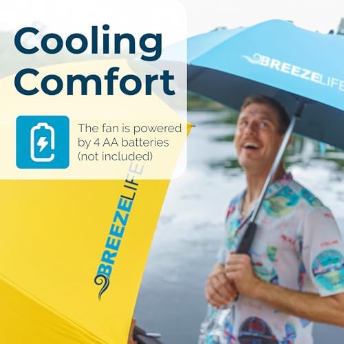 Original Breeze Life District Sun Umbrella with Built-in Fan and Mist