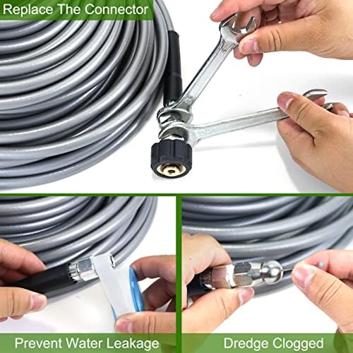 West Bay 100FT Pressure Washer Sewer Jetter Kit for Deep Cleaning
