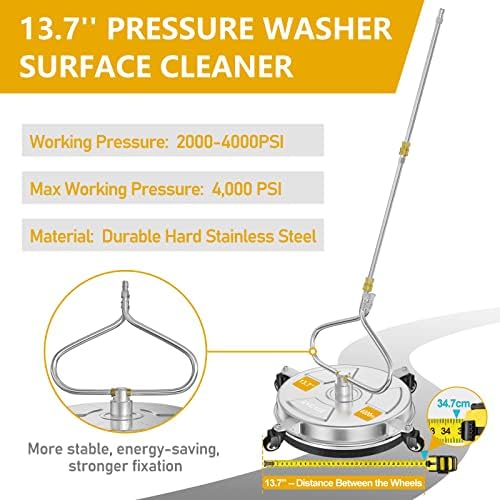 137 Surface Cleaner with 4 Wheels Bending Rod