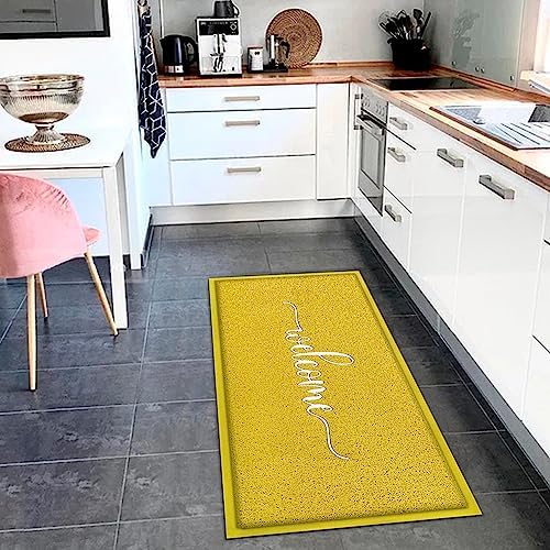 AAZZKANG Yellow Anti-Slip Outdoor Door Mat 48X18
