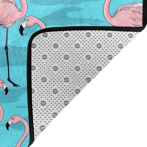 Flamingos Flannel Non-Slip Floor Mat with Memory Foam 36X24