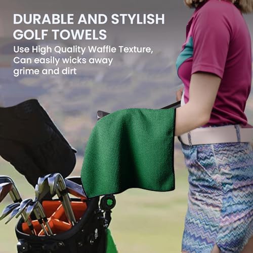 Golf Towels with Magnetic Retractable Carabiner Set