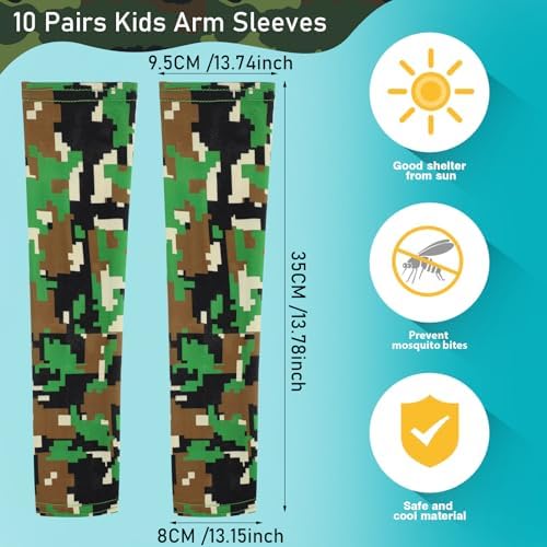 Xuhal 10-Pair Arm Sleeves for Kids
