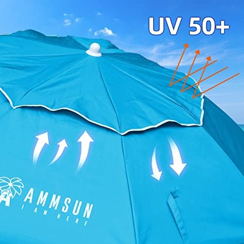 AMMSUN 6ft Portable Beach Umbrella