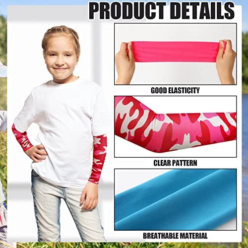 Xuhal 10 Pair Kids Arm Sleeves for Basketball Baseball UV Protection