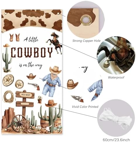 Arricraft 1 Pc Polyester Cowboy Cactus Door Cover Decor