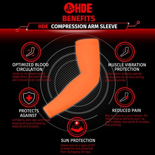 HDE Arm Compression Sleeves for Kids basketball - moisture wicking anti-slip