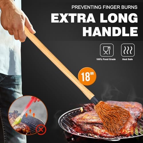 Easy to Use Durable 18 Wooden Grilling Basting Mop