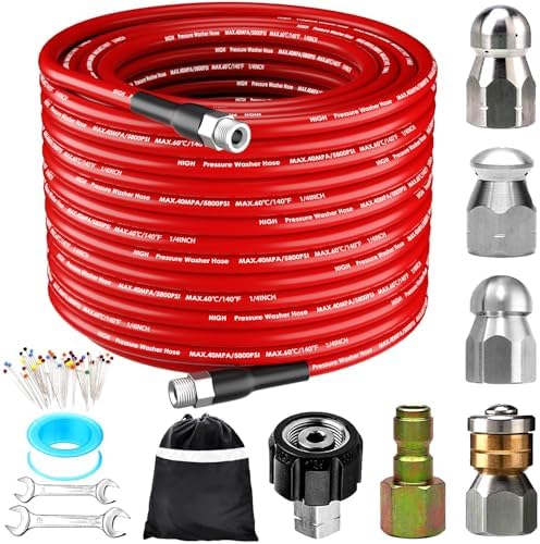 Professional sewer jetter kit for pressure washer 5800 PSI effective clog cleaning