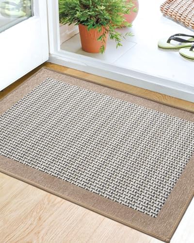 LUMI Indoor Door Mat 24x36 Dirt Resistant Non Slip Beige