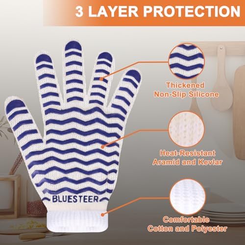 BLUESTEER 932F Heat-Resistant Oven Gloves