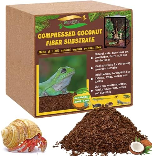 ZeeDix 10LB Compressed Coconut Fiber Substrate for Reptiles and Amphibians