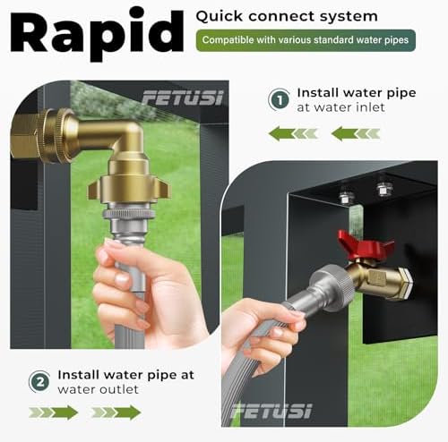 Water Spigot Kit with Brass Connector and Screen Door Adapter - Black